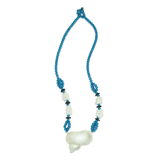 Vintage Blue Shell Necklace