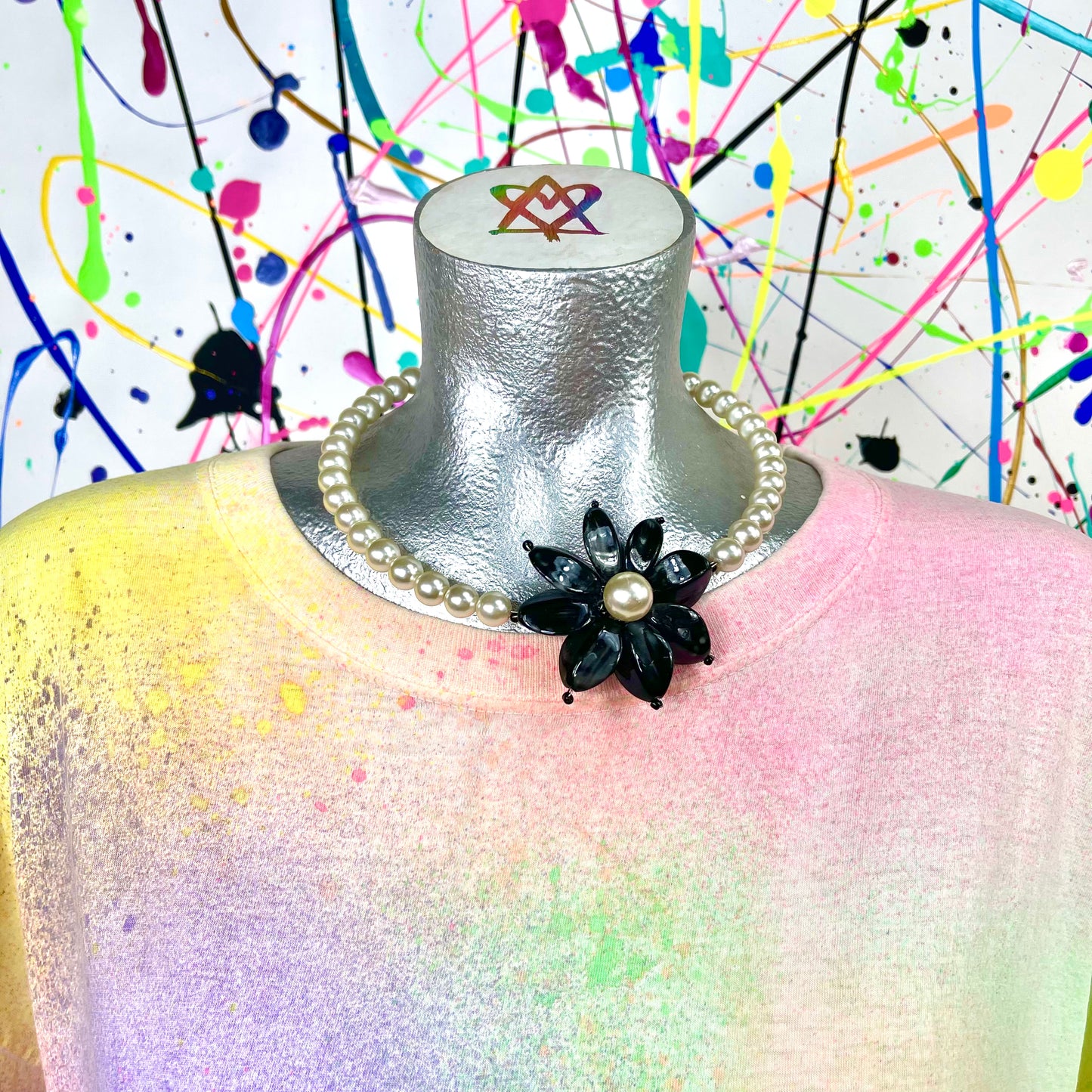 Pearl and Flower Necklace