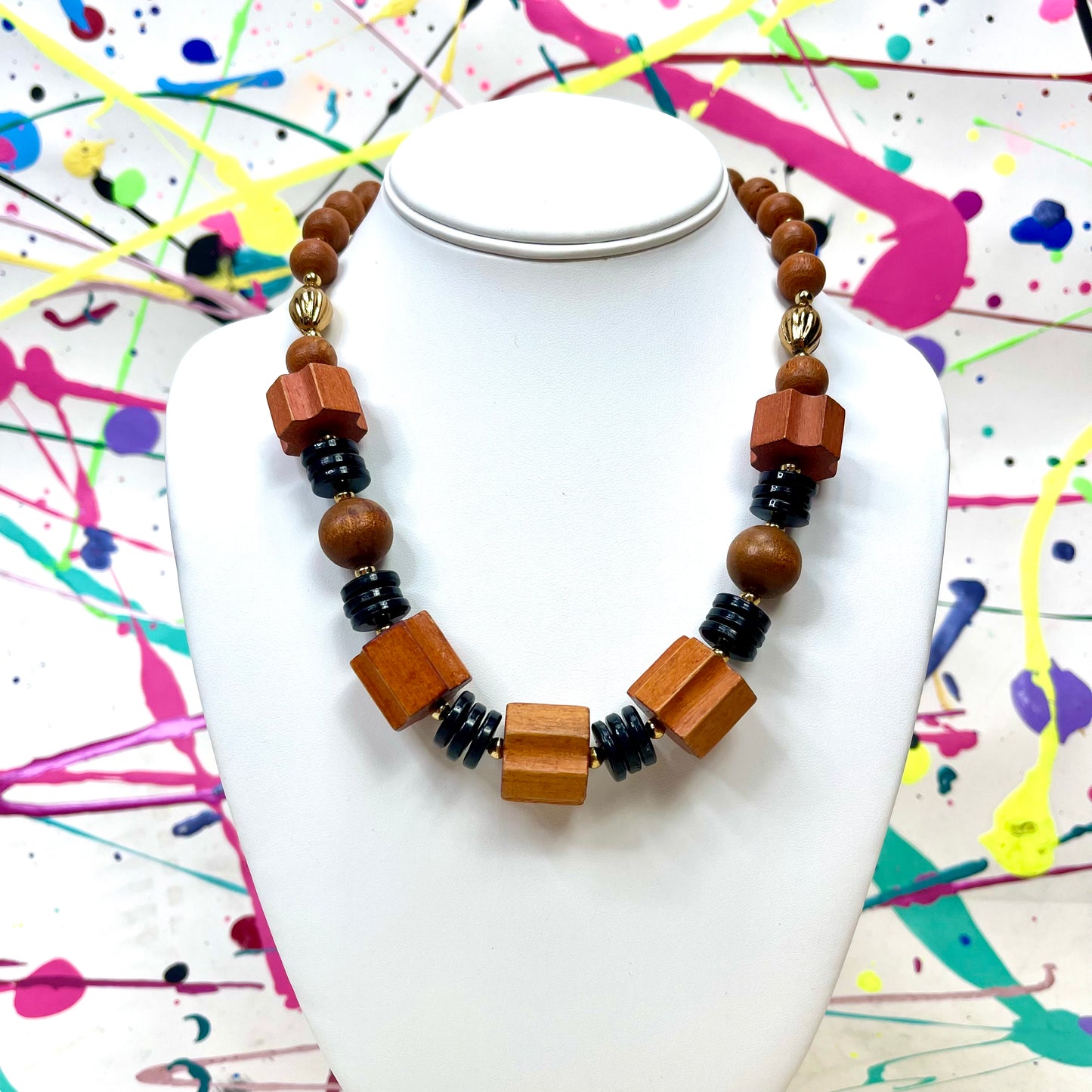 Geometric Wood Necklace
