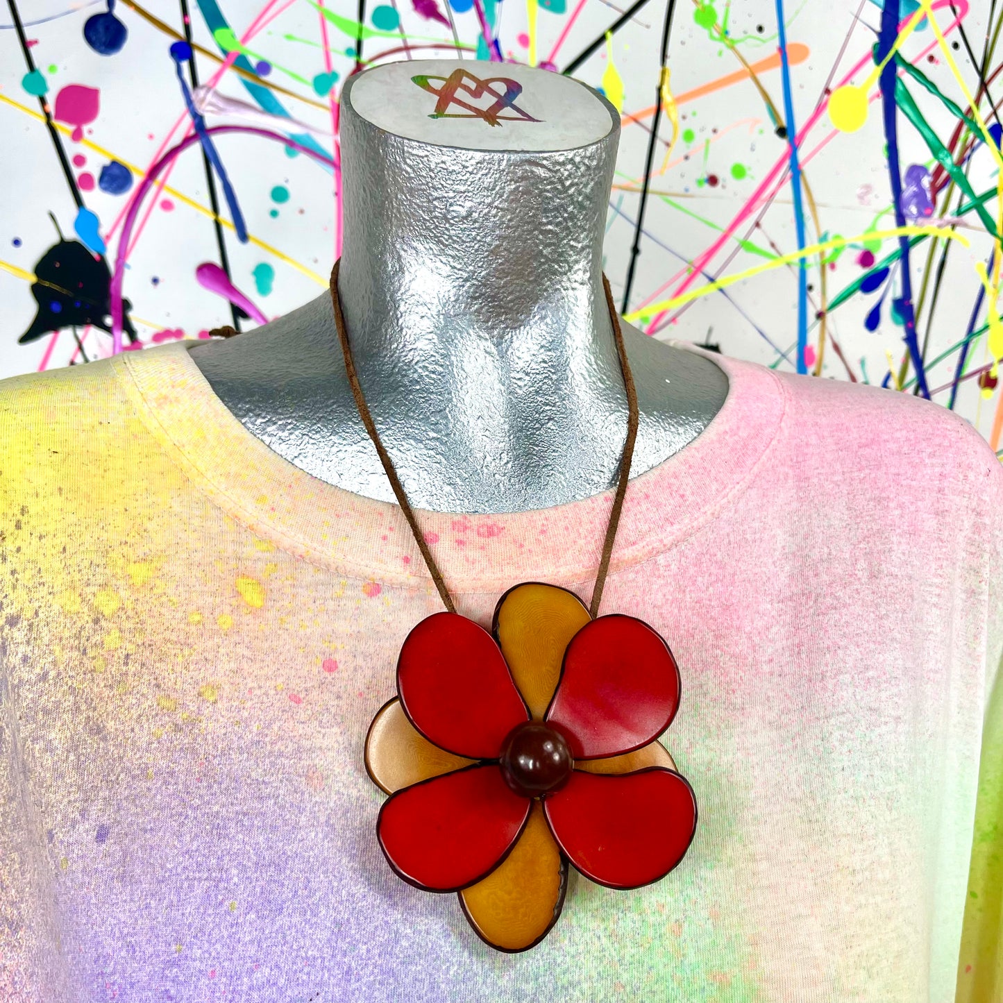 Red Tagua Nut Necklace
