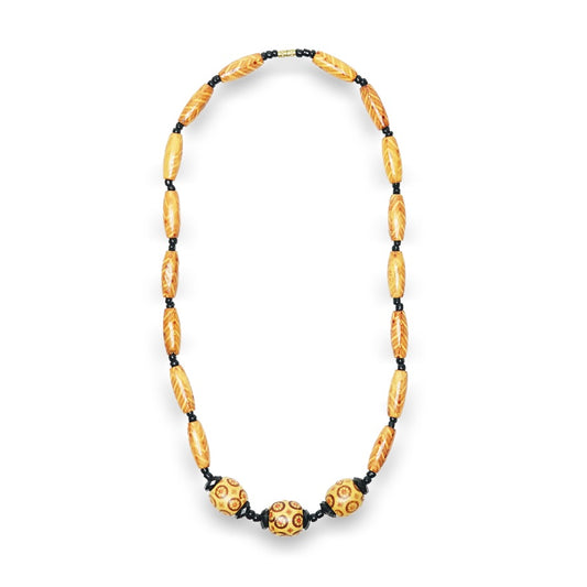 Patterned Wood Necklace