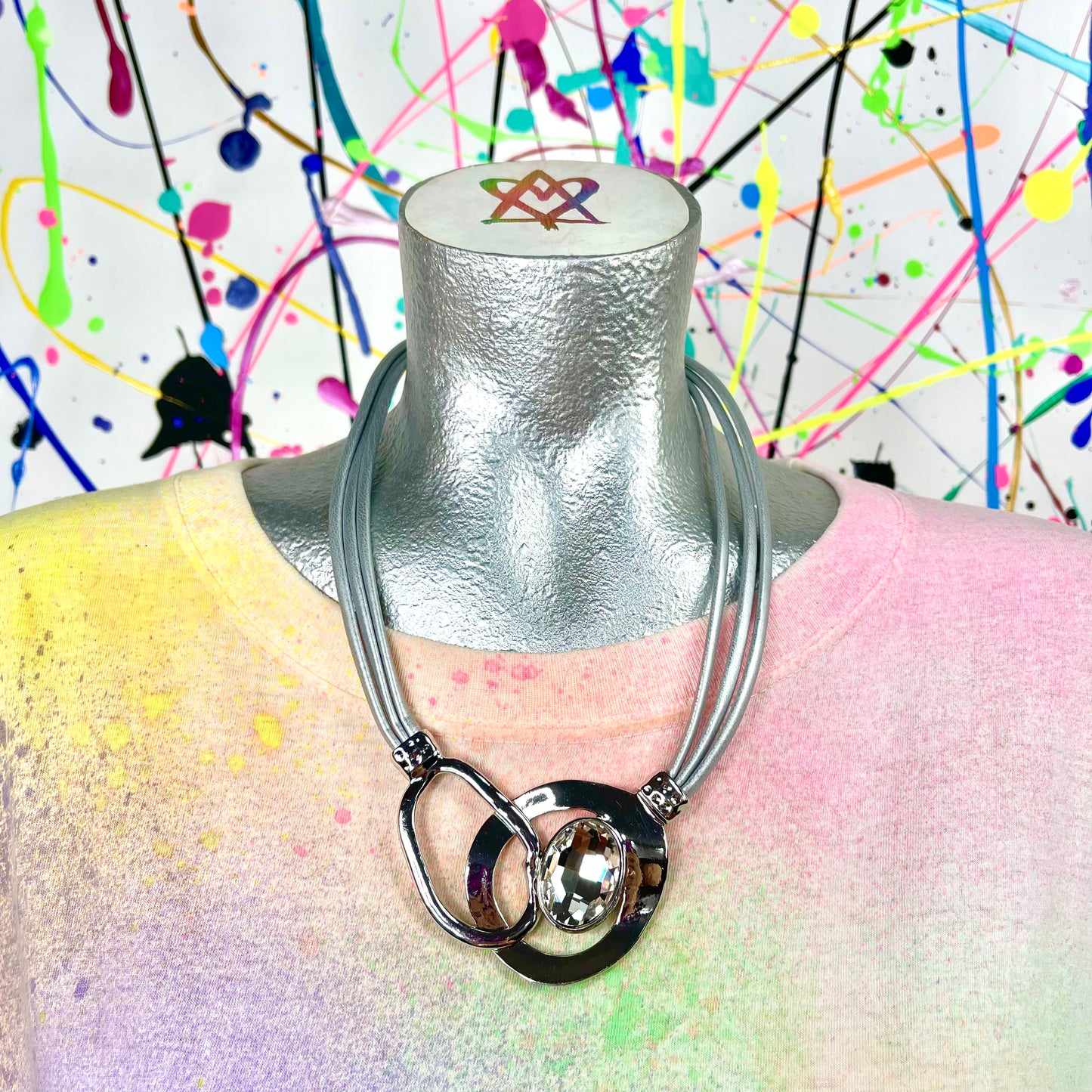 Abstract Rhinestone Necklace