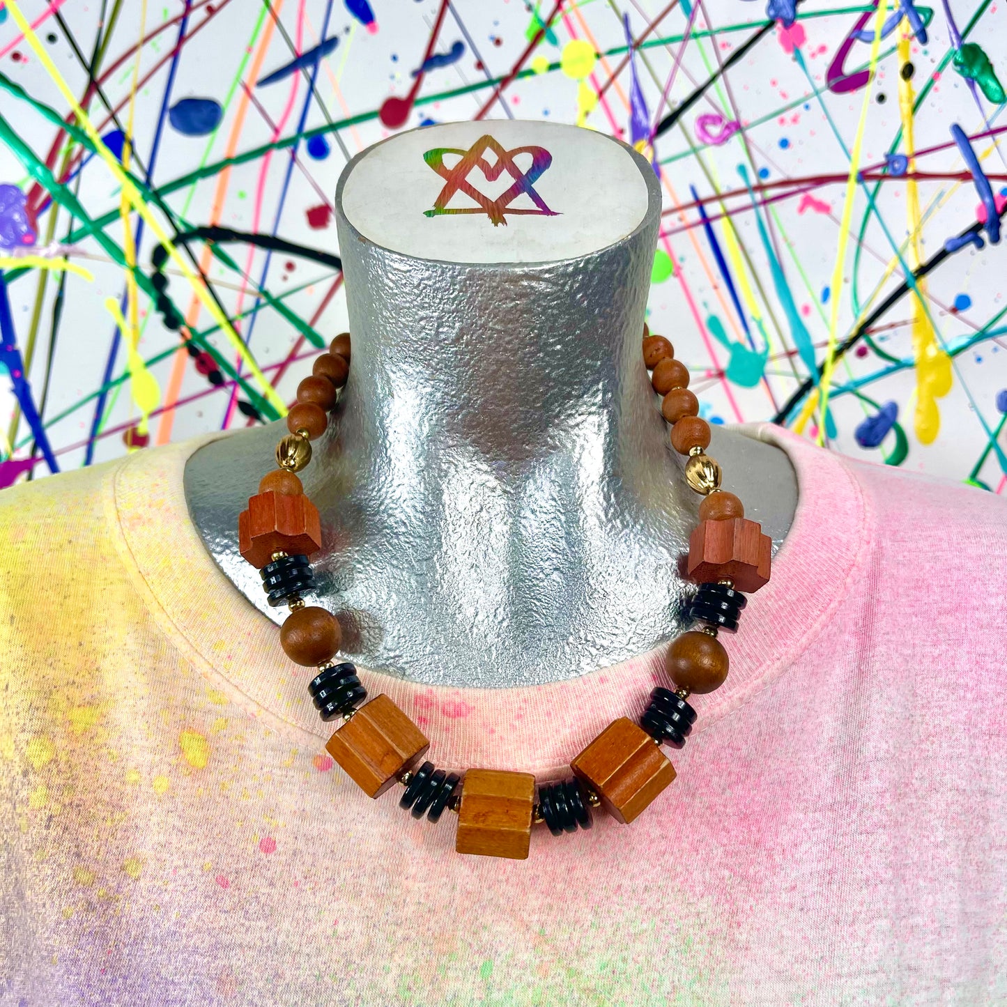 Geometric Wood Necklace