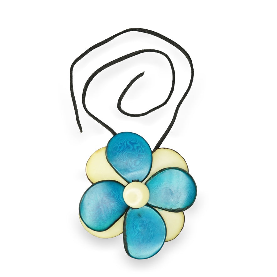 Blue Tagua Nut Necklace