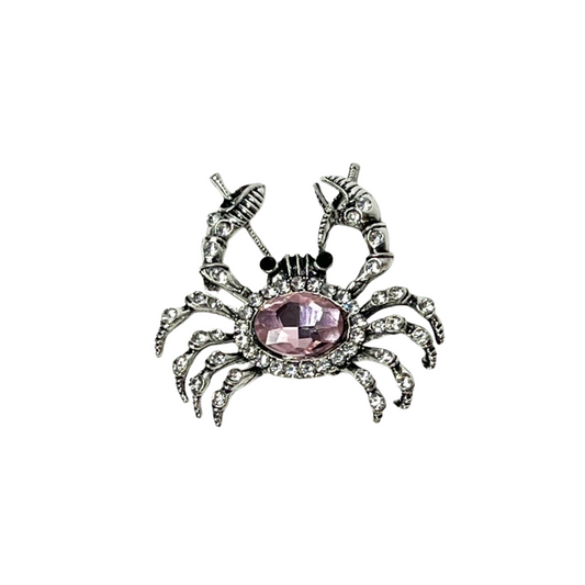 Crab Rhinestone Pin