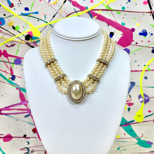 Triple Layer Pearl Necklace
