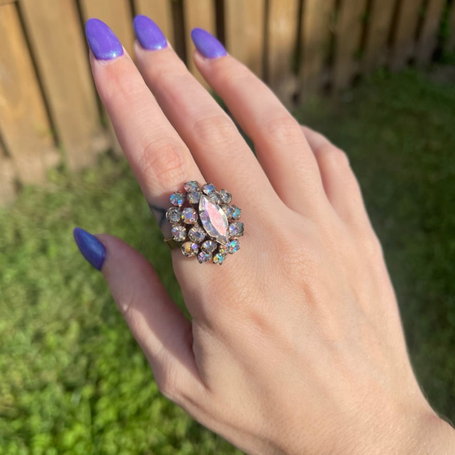 Rhinestone Cluster Ring