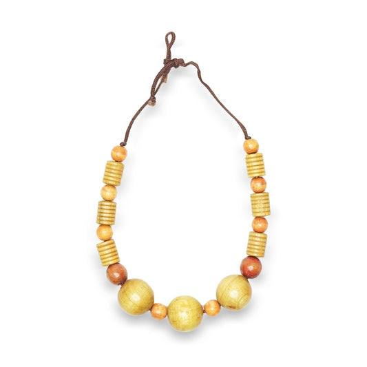 Desert Wood Beaded Necklace