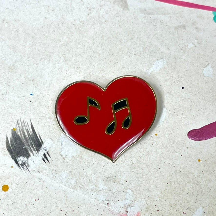Vintage Music Heart Pin