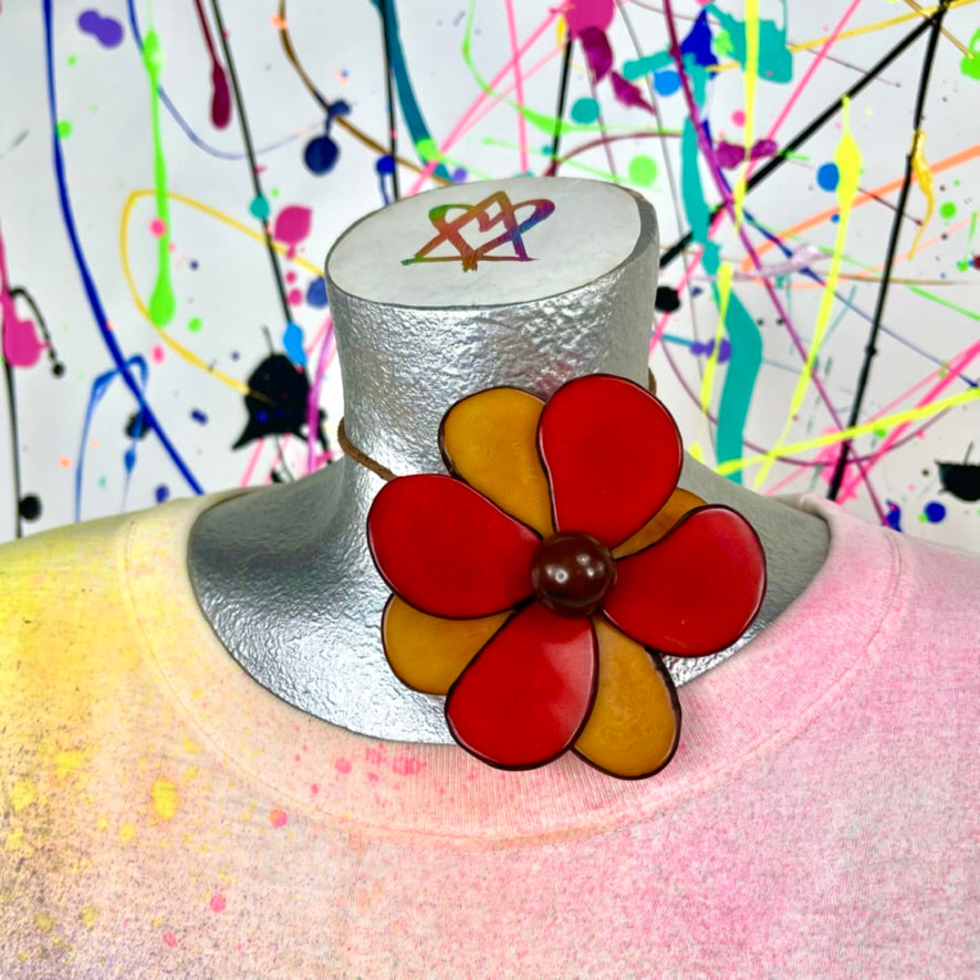 Red Tagua Nut Necklace