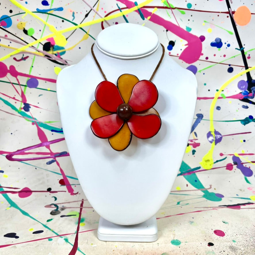Red Tagua Nut Necklace