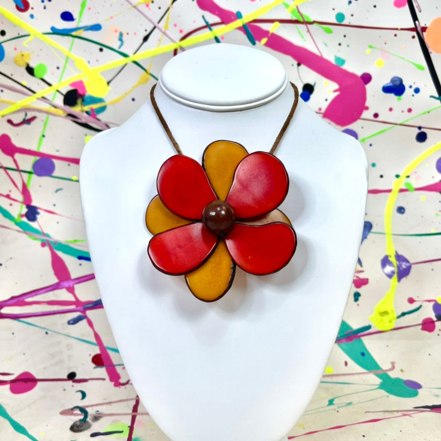 Red Tagua Nut Necklace