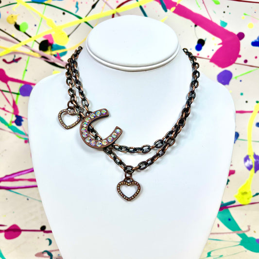 Heart and Horseshoe Necklace