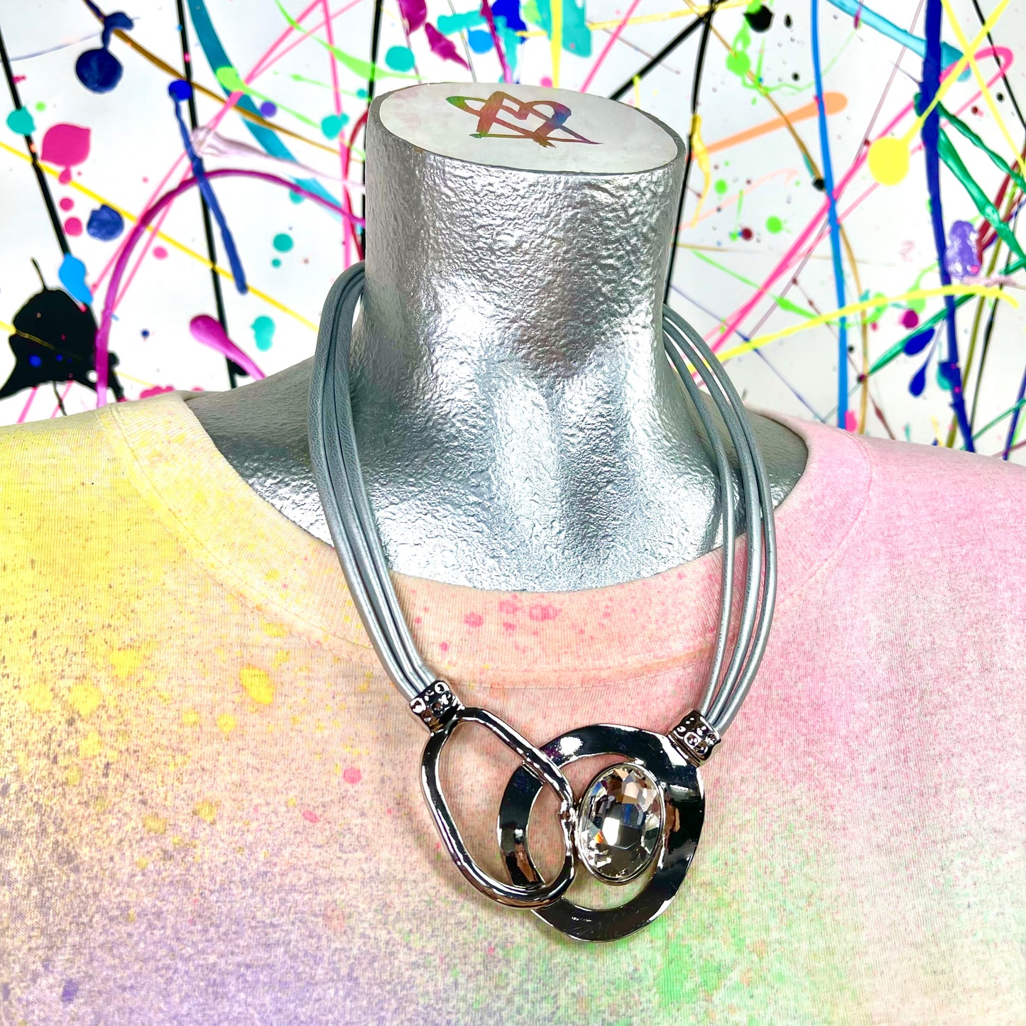 Abstract Rhinestone Necklace