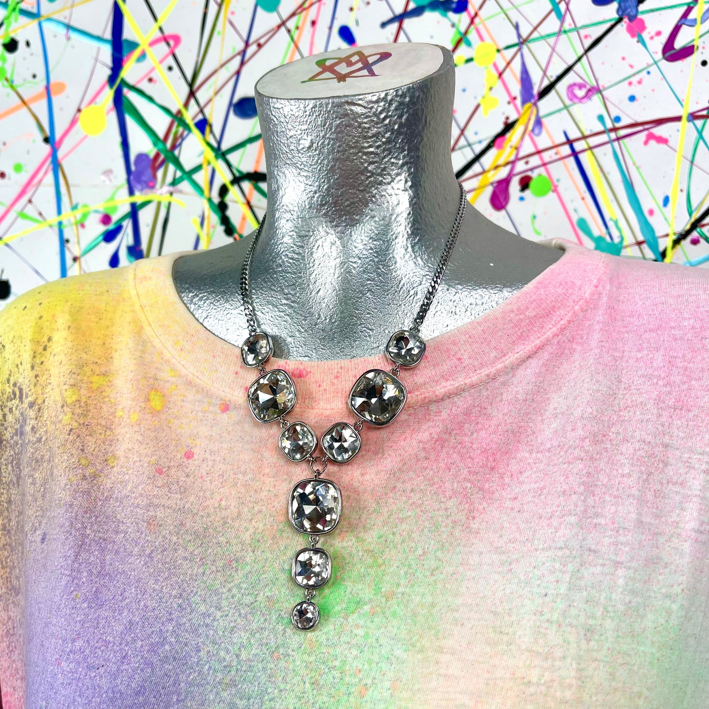 Rhinestone Drop Necklace