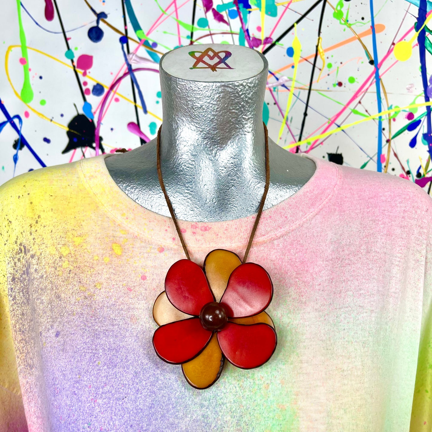 Red Tagua Nut Necklace
