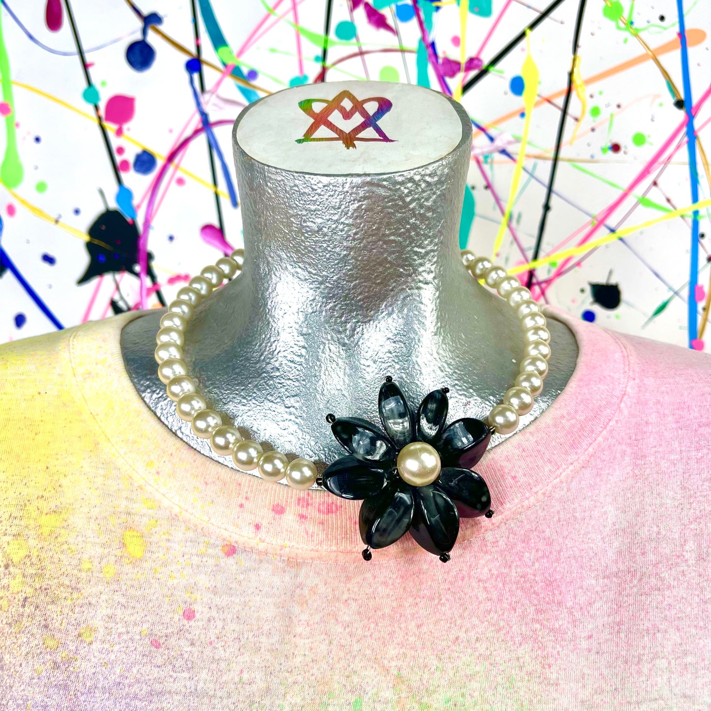Pearl and Flower Necklace