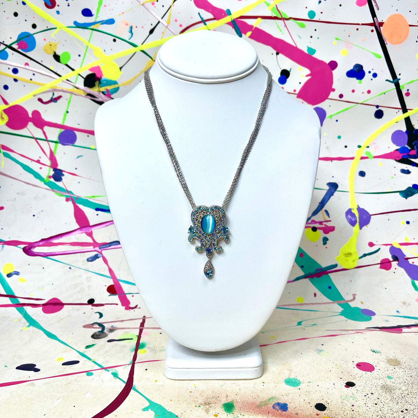 Blue Rhinestone Heart