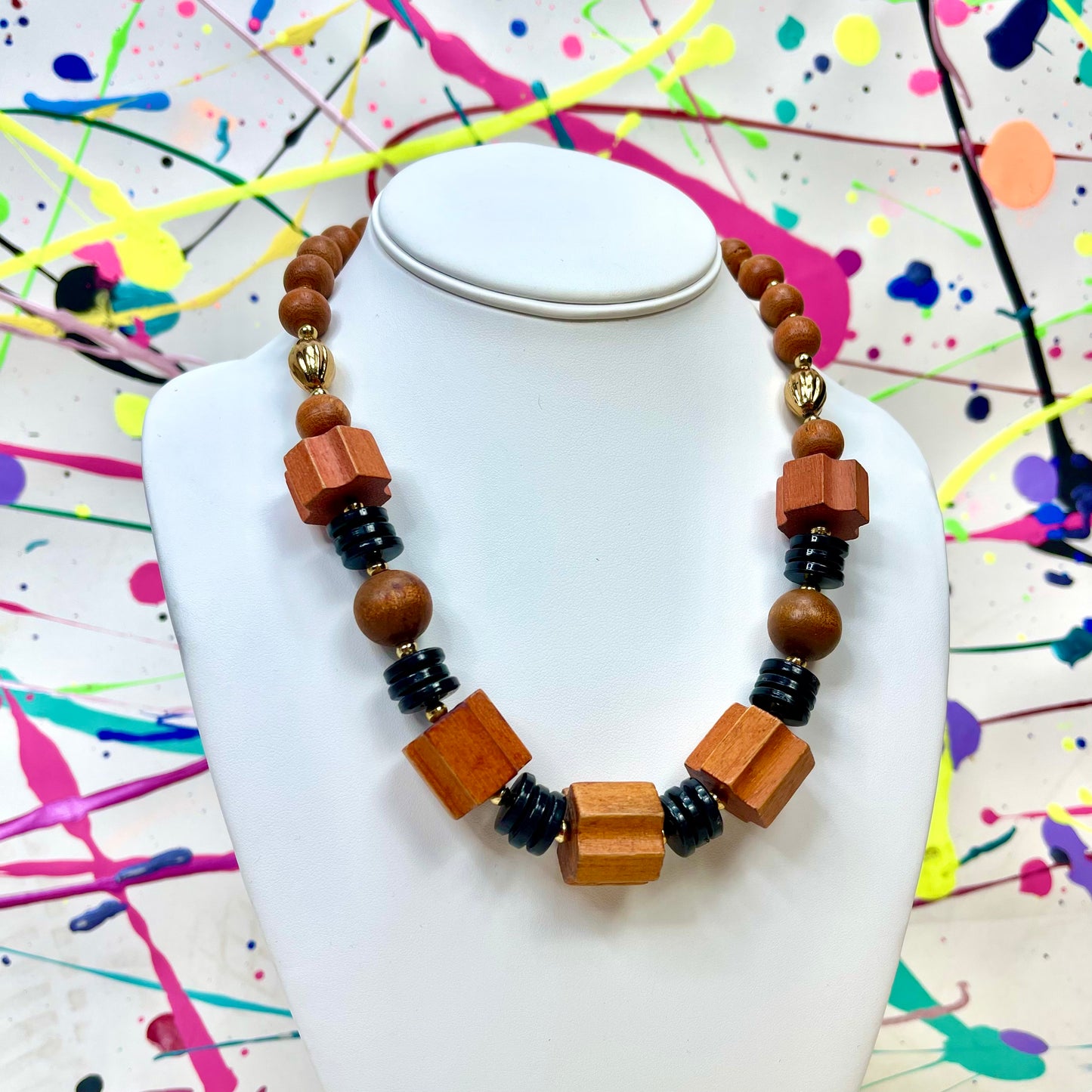 Geometric Wood Necklace