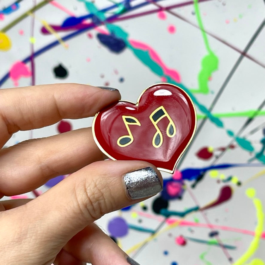 Vintage Music Heart Pin