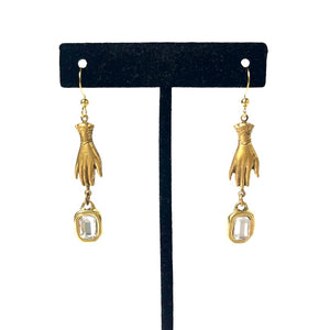 Rhinestone Hand Earrings