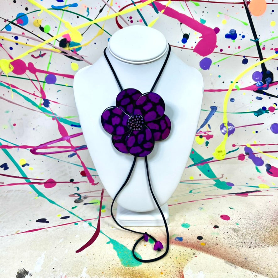 Purple Tagua Nut Necklace