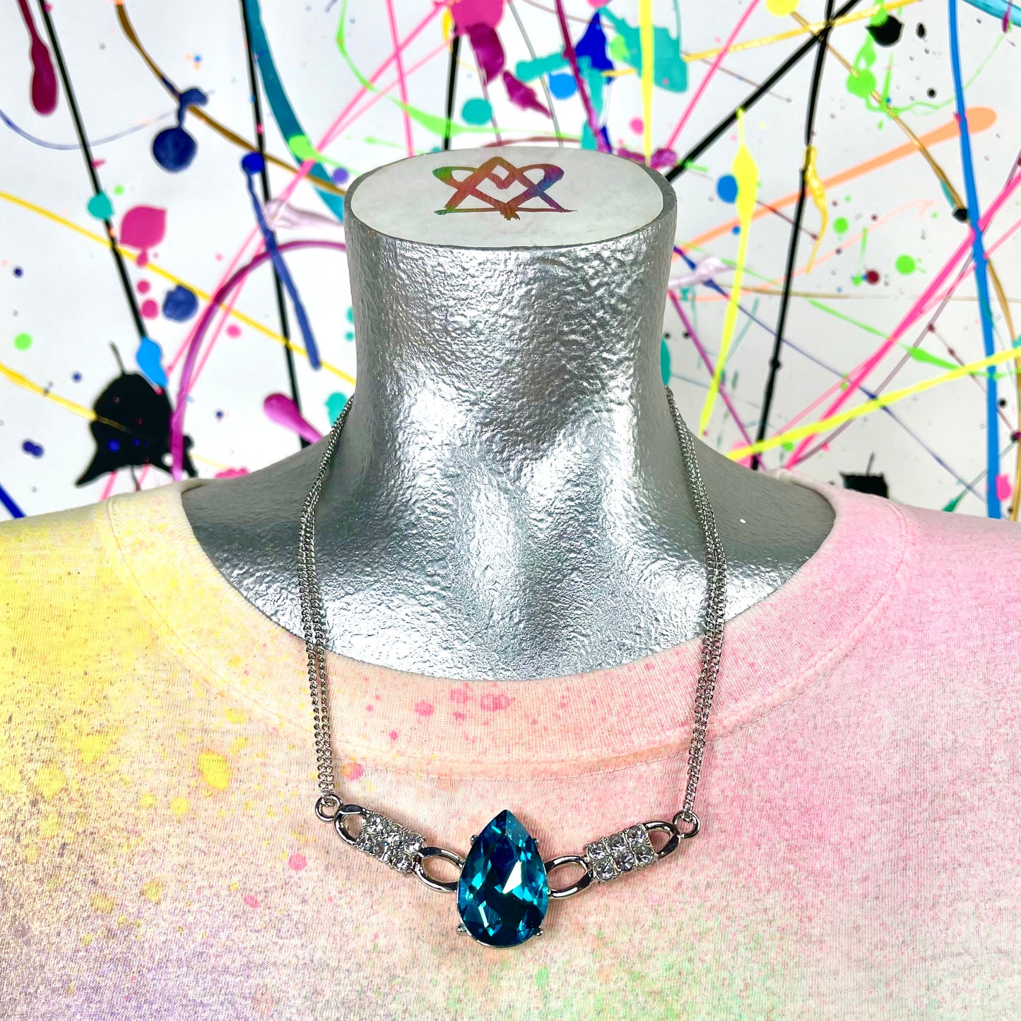 Blue Rhinestone Necklace