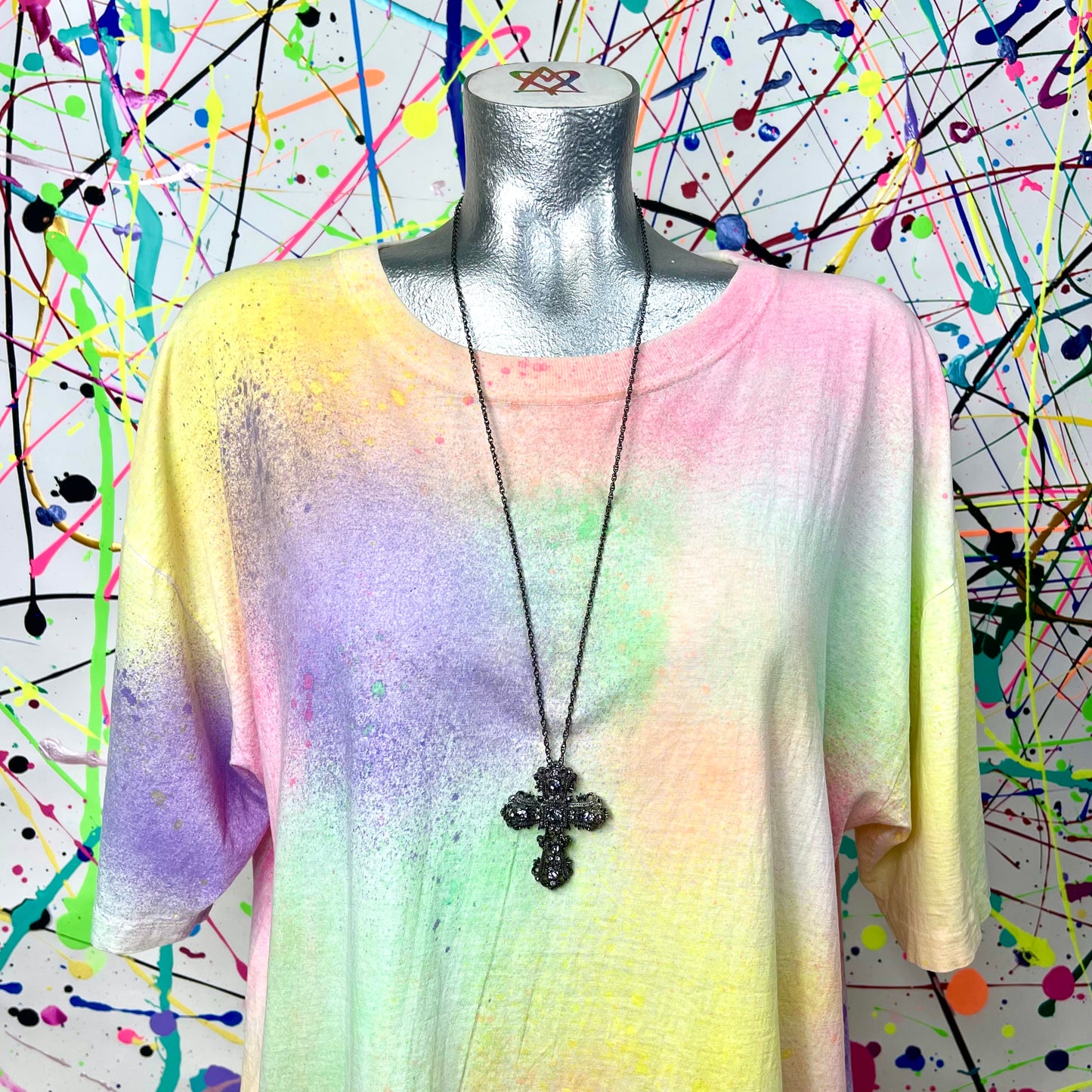 Gothic Rhinestone Cross Necklace