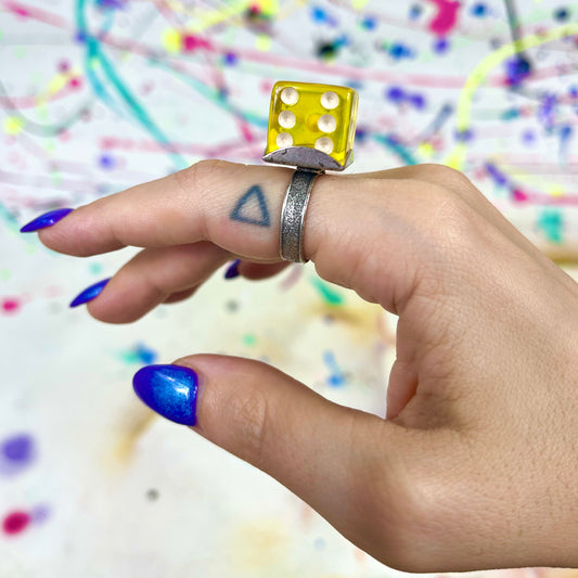 Yellow Dice Ring