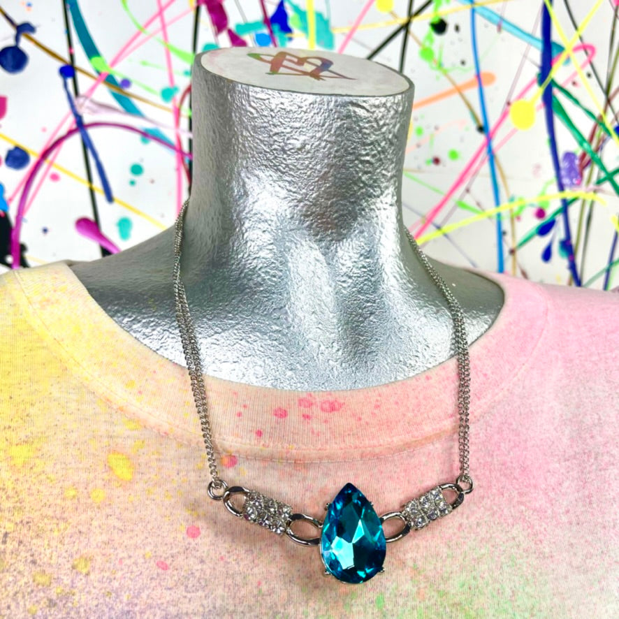 Blue Rhinestone Necklace