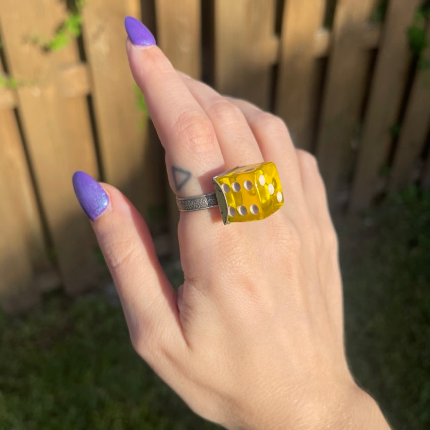 Yellow Dice Ring