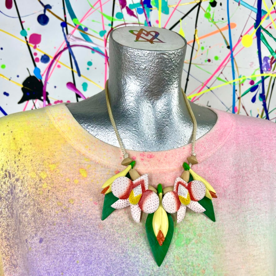 Vintage Orchid Necklace Earring Set