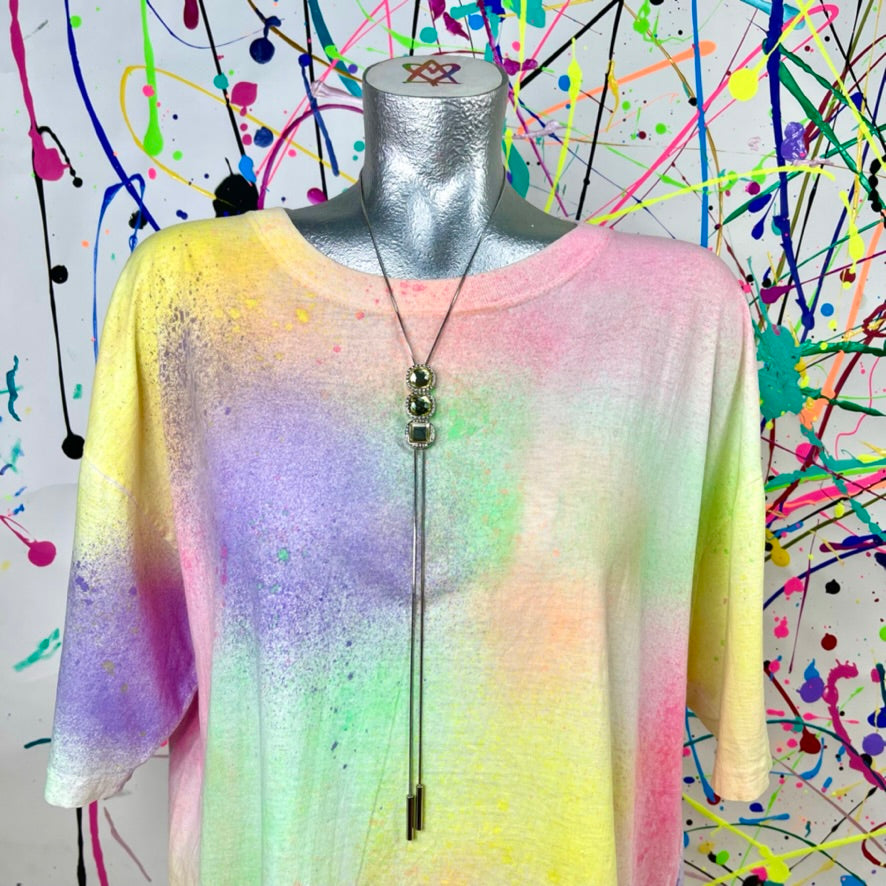 Silver Rhinestone Bolo Necklace