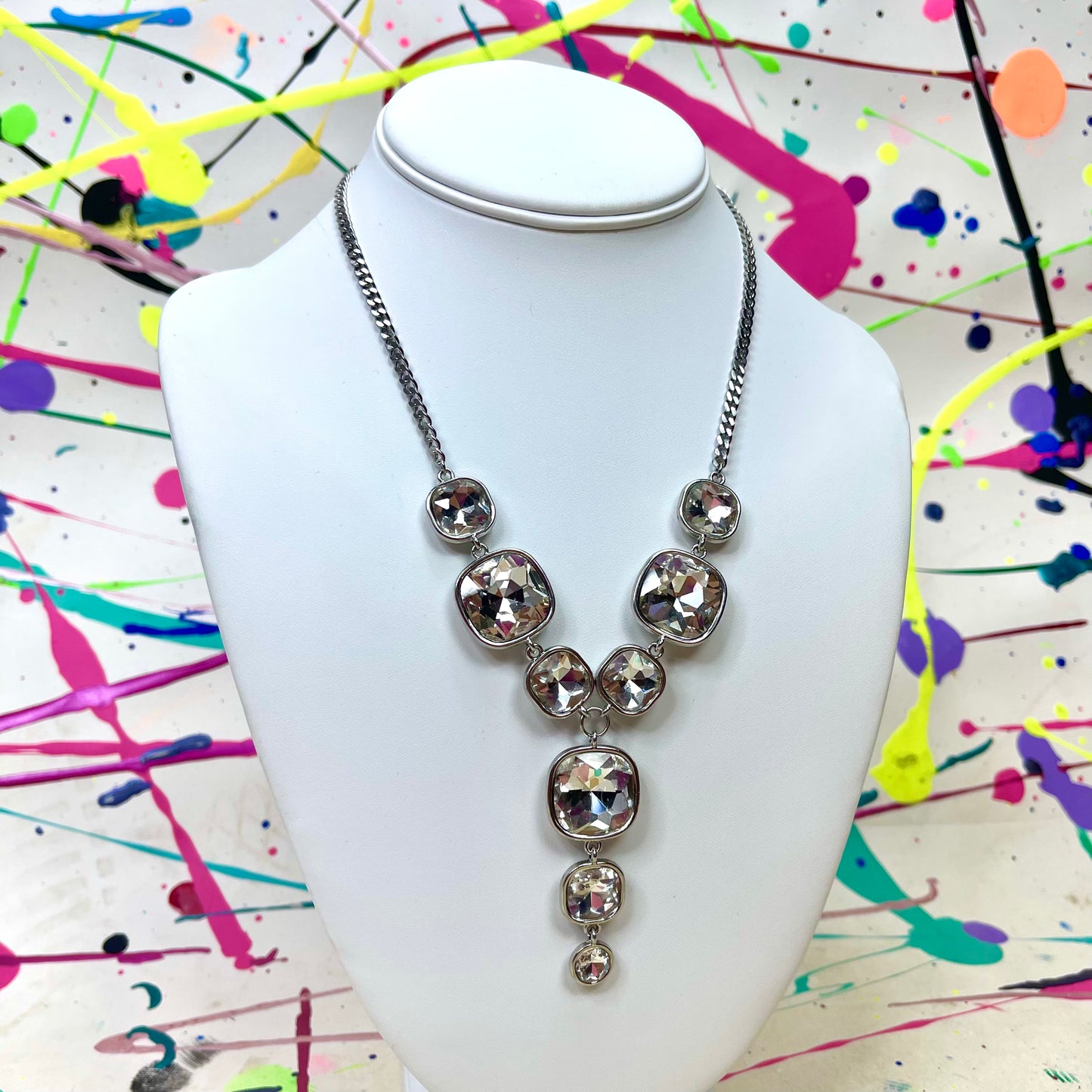 Rhinestone Drop Necklace