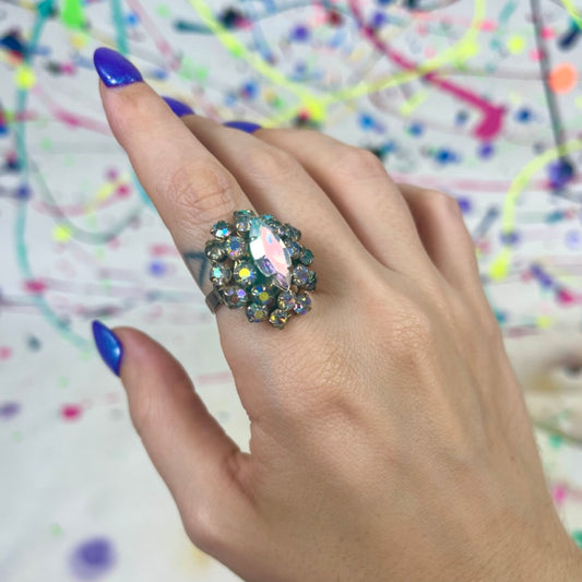 Rhinestone Cluster Ring