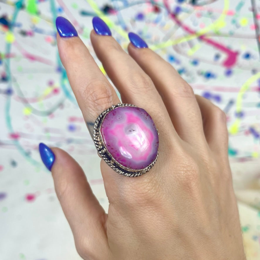 Pink Agate Ring