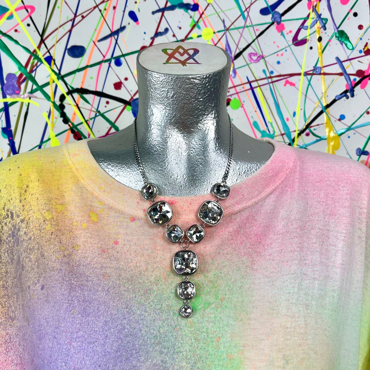 Rhinestone Drop Necklace