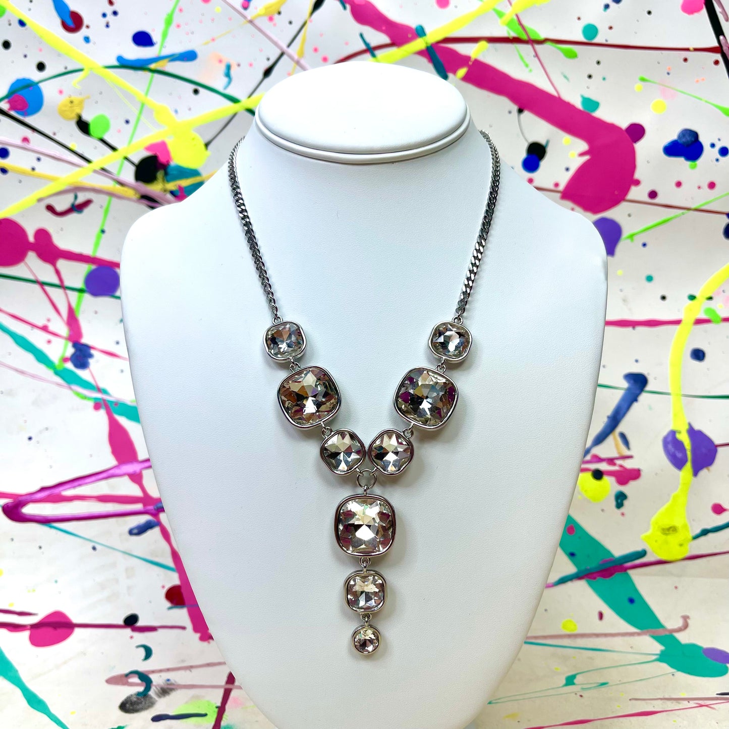 Rhinestone Drop Necklace