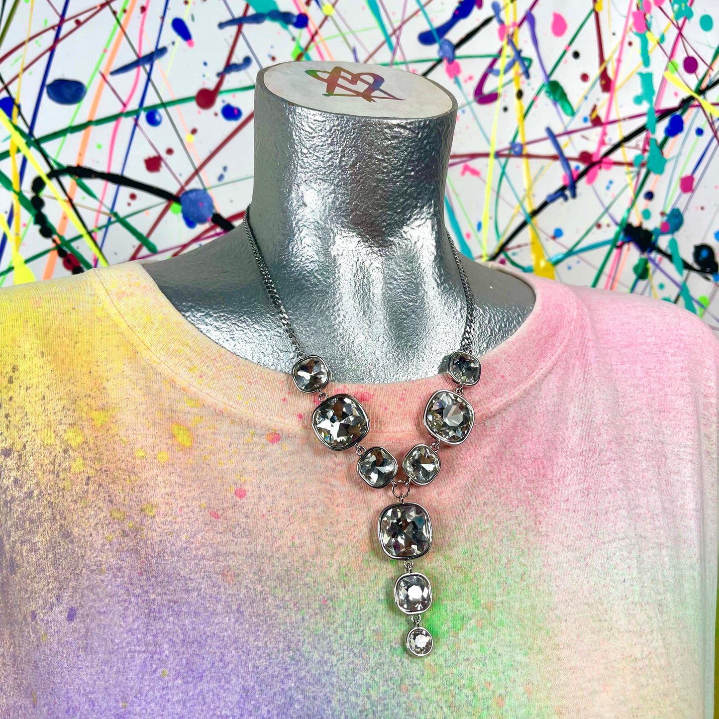 Rhinestone Drop Necklace