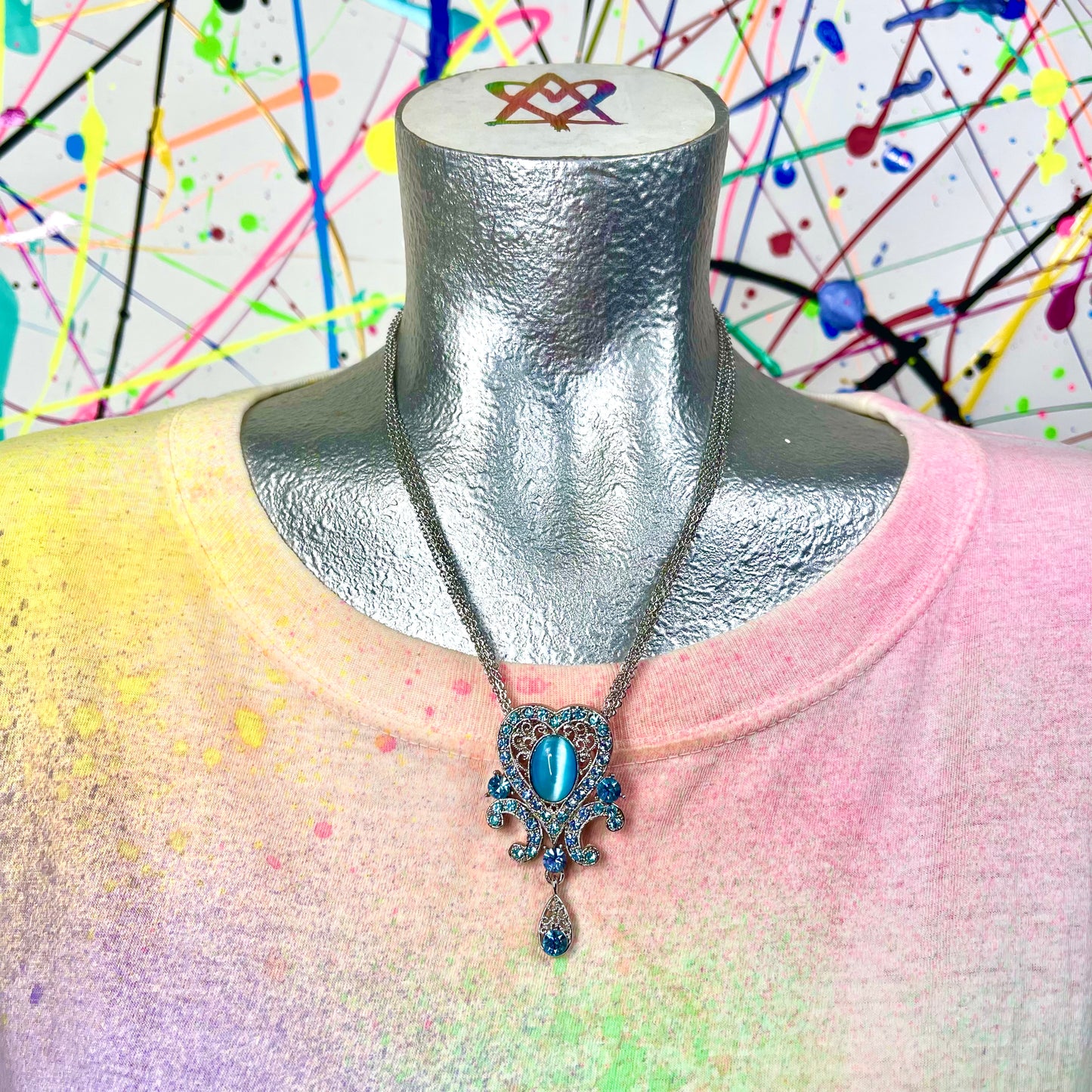 Blue Rhinestone Heart