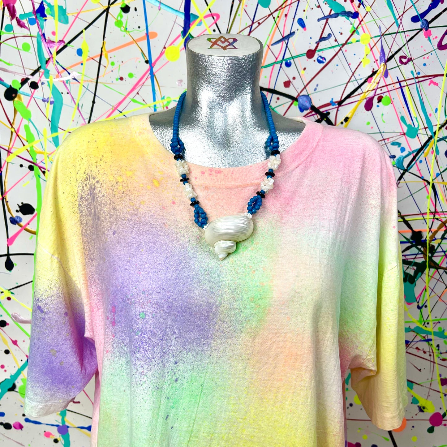 Vintage Blue Shell Necklace