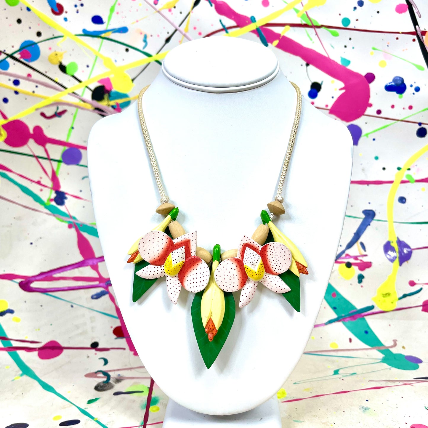 Vintage Orchid Necklace Earring Set