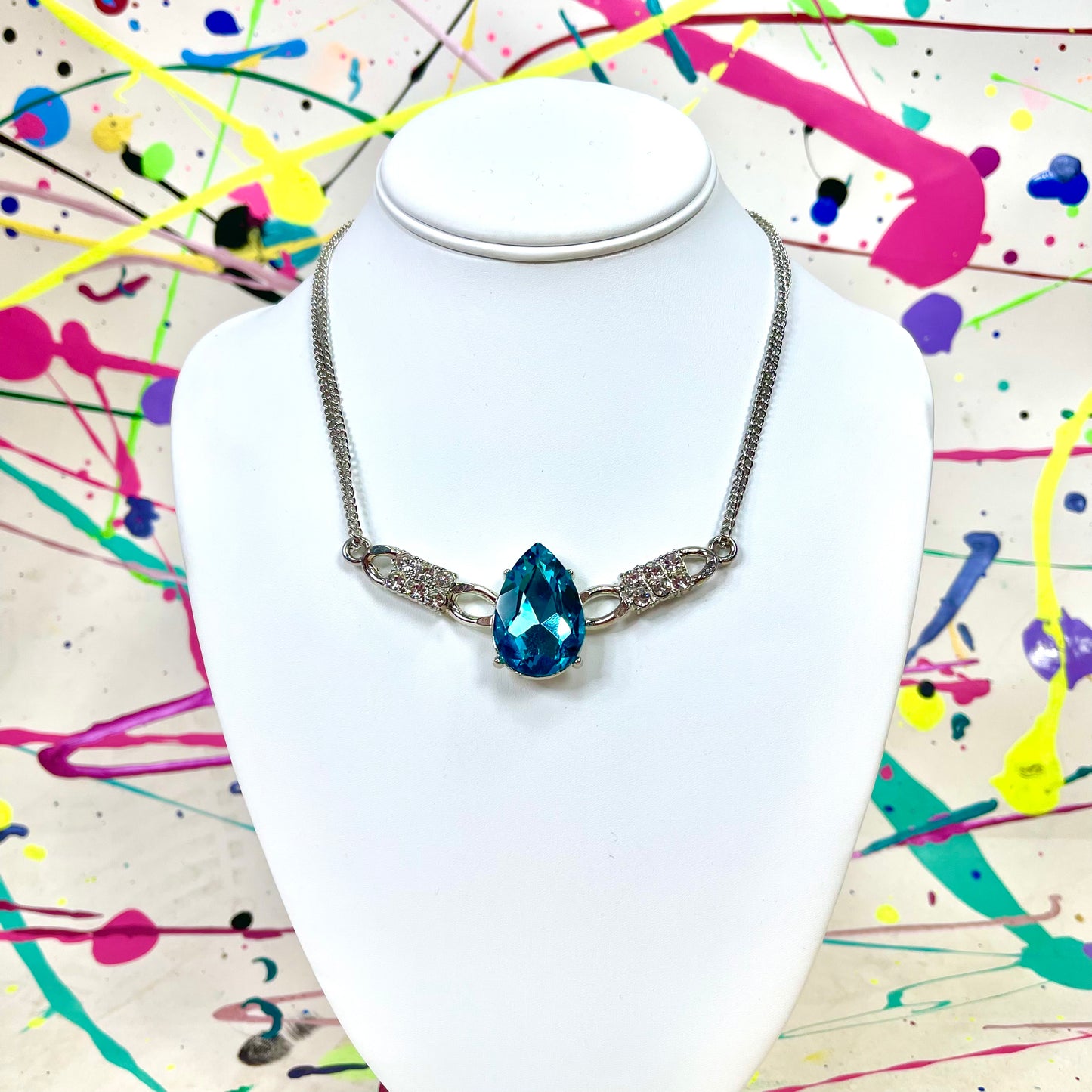 Blue Rhinestone Necklace