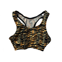 Load image into Gallery viewer, Varsity Animal Print Sports Bra