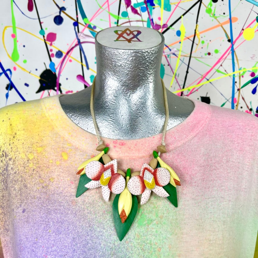 Vintage Orchid Necklace Earring Set