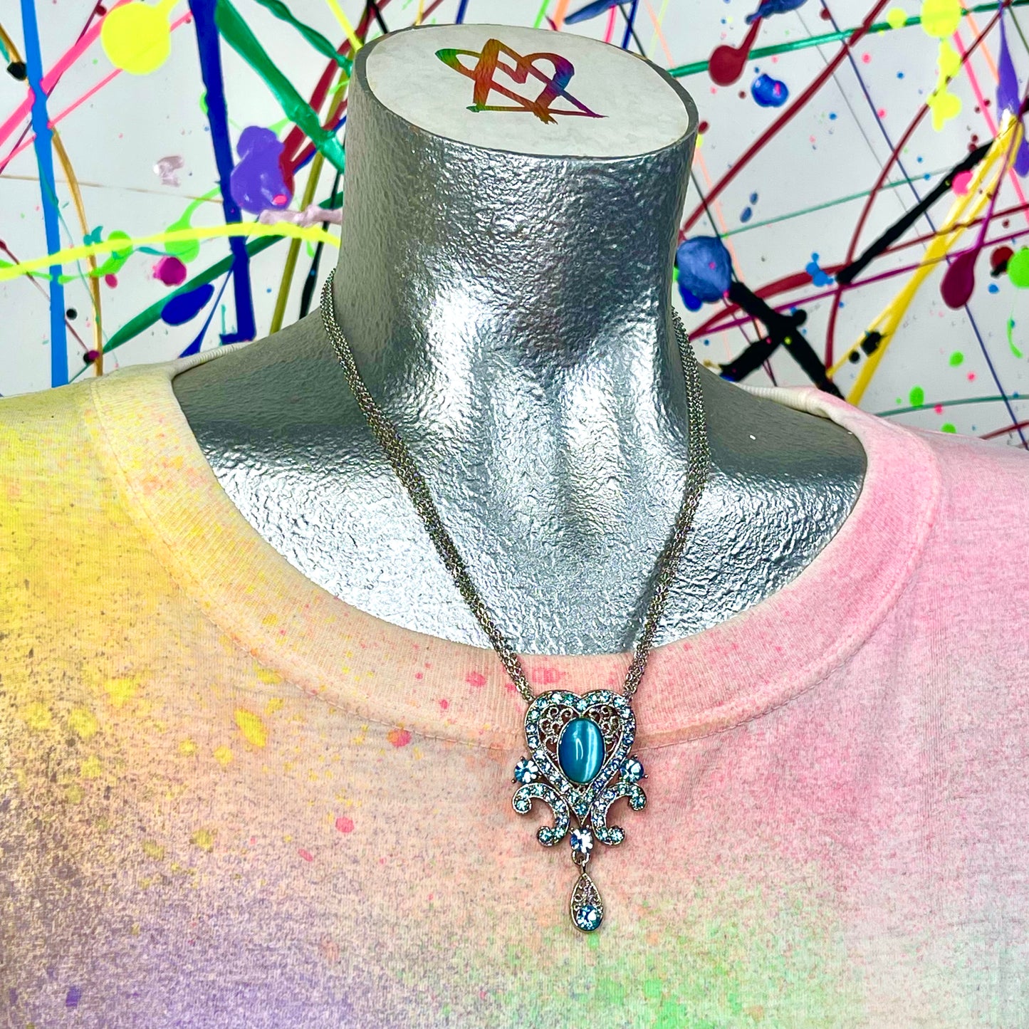 Blue Rhinestone Heart