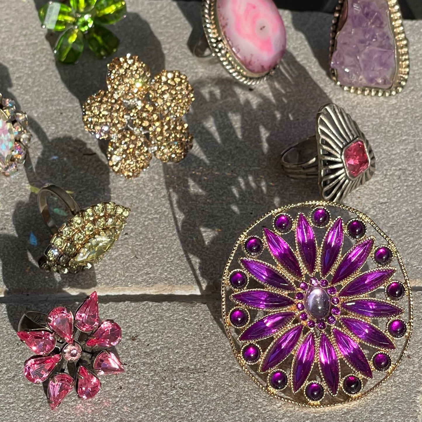 Purple Flower Of Life Ring