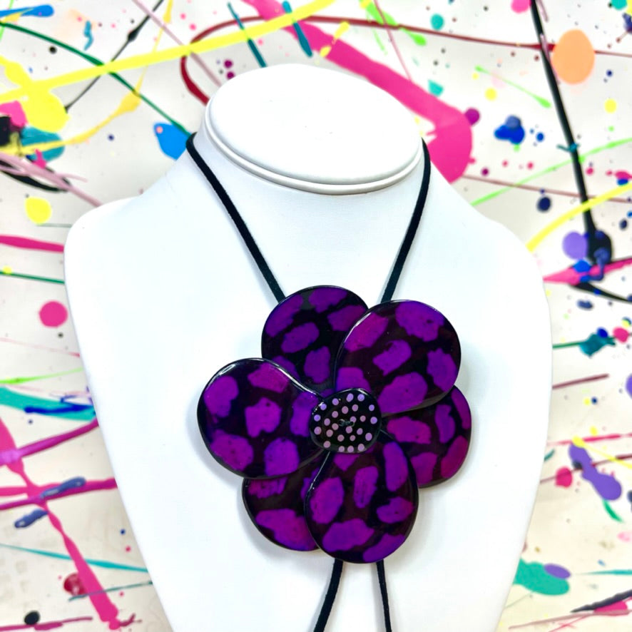 Purple Tagua Nut Necklace
