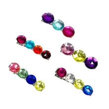 Load image into Gallery viewer, Rhinestone Hair Clips Rainbow