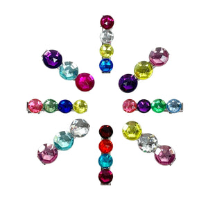 Rhinestone Hair Clips Rainbow